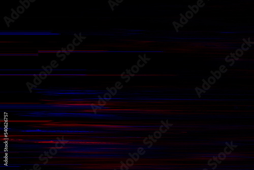 Abstract blue, red and purple background with interlaced digital Distorted Motion glitch effect. Futuristic cyberpunk design. Retro futurism, webpunk, rave 80s 90s aesthetic techno neon colors