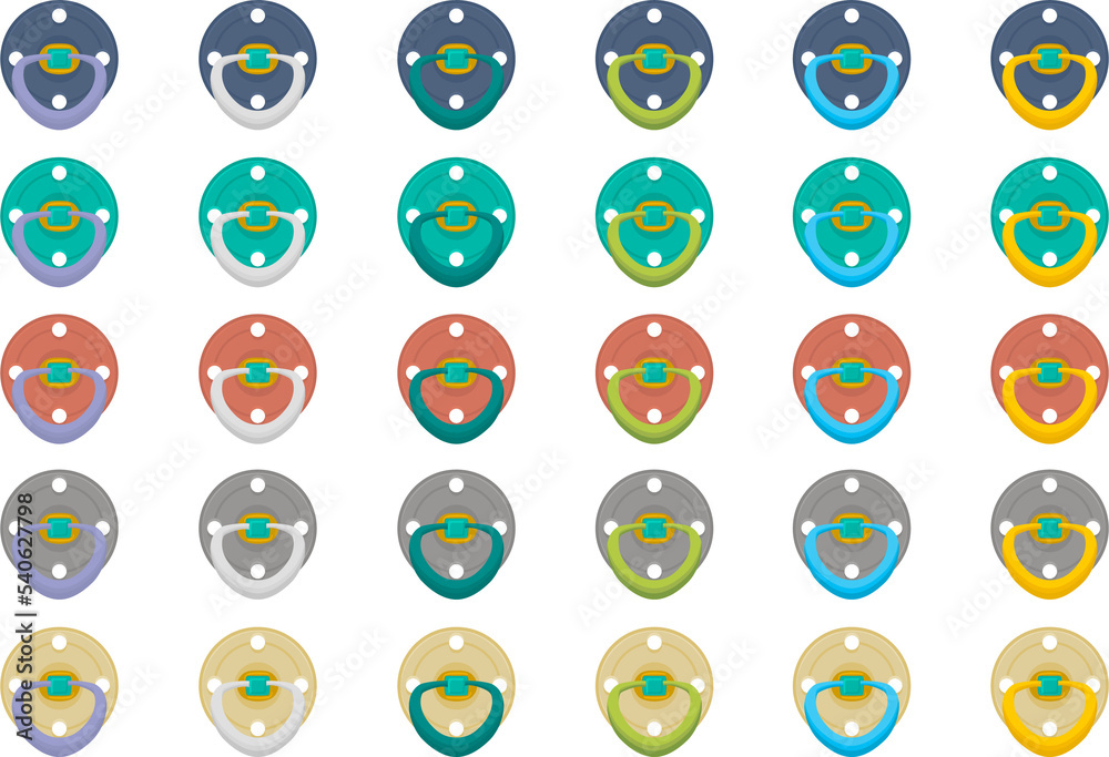 big set baby pacifiers, dummy with rubber nipple big set baby pacifiers, dummy with rubber nipple