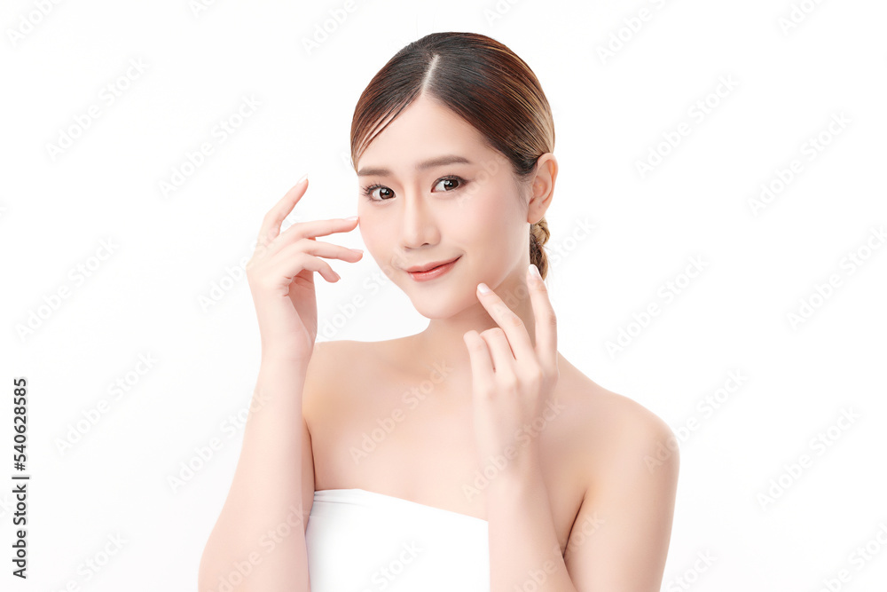 Beautiful young asian woman with clean fresh skin on white background, Face care, Facial treatment, Cosmetology, beauty and spa, Asian women portrait. Beautiful young asian woman with clean fresh skin on white background, Face care, Facial treatment, Cosmetology, beauty and spa, Asian women portrait.