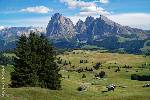 Amazing dolomite mountains: picturesue landscape in south tyrol, italy, garda valley. travel and holiday concept