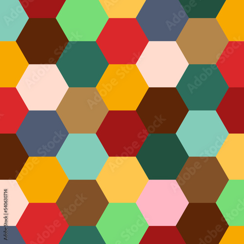 geometric hexagon seamless pattern. colorful background. honeycombs design