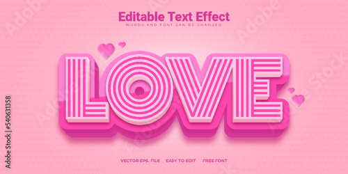 Realistic love text effect design