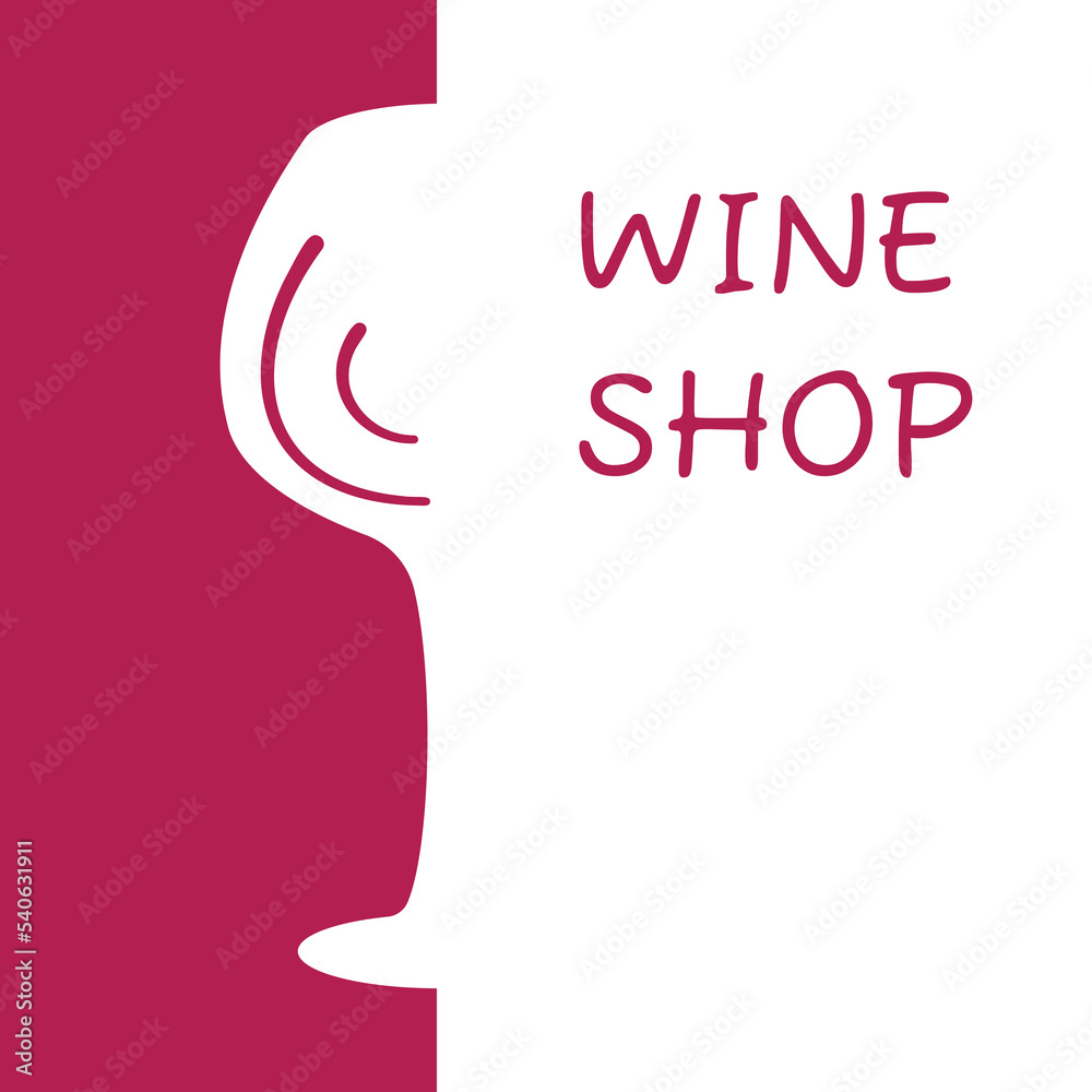 Design of a simple wine restaurant background. Vector illustration template of a wine shop.