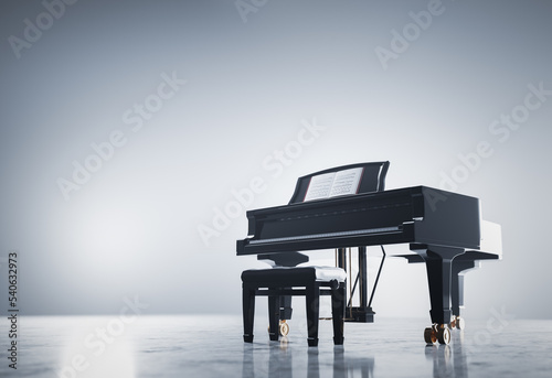 Print op canvas Classic grand piano keyboard