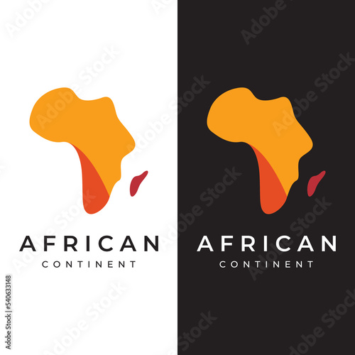 Abstract African continent map logo template design, africa travel and tours. With vector design concept.