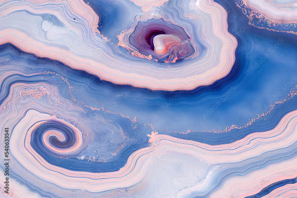 Fototapeta premium abstract background, pink marble with gold glitter veins, fake stone texture, painted artificial marbled surface. Fluid Art. 3D rendering