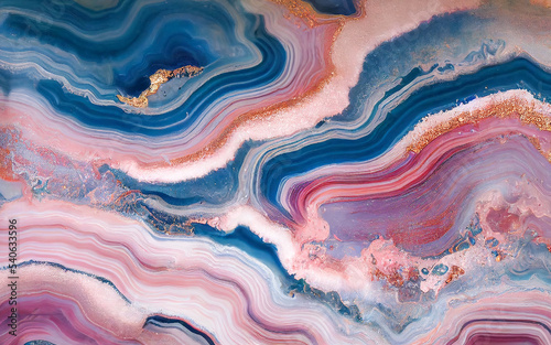 Wallpaper Mural abstract background, pink marble with gold glitter veins, fake stone texture, painted artificial marbled surface. Fluid Art. 3D rendering Torontodigital.ca