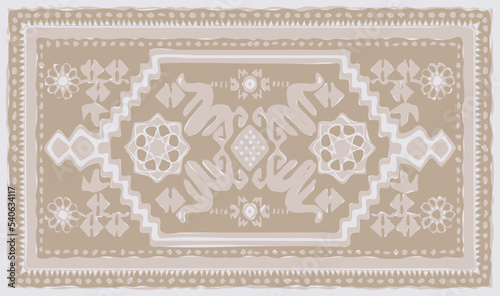 Traditional Turkish Carpet Vector Motifs nature  colored rug. Rich ornament  design, handmade, interior  textiles geometric, carpet pillow, flooring, mat, scarf, home textile. Yagcibedir kilim floor