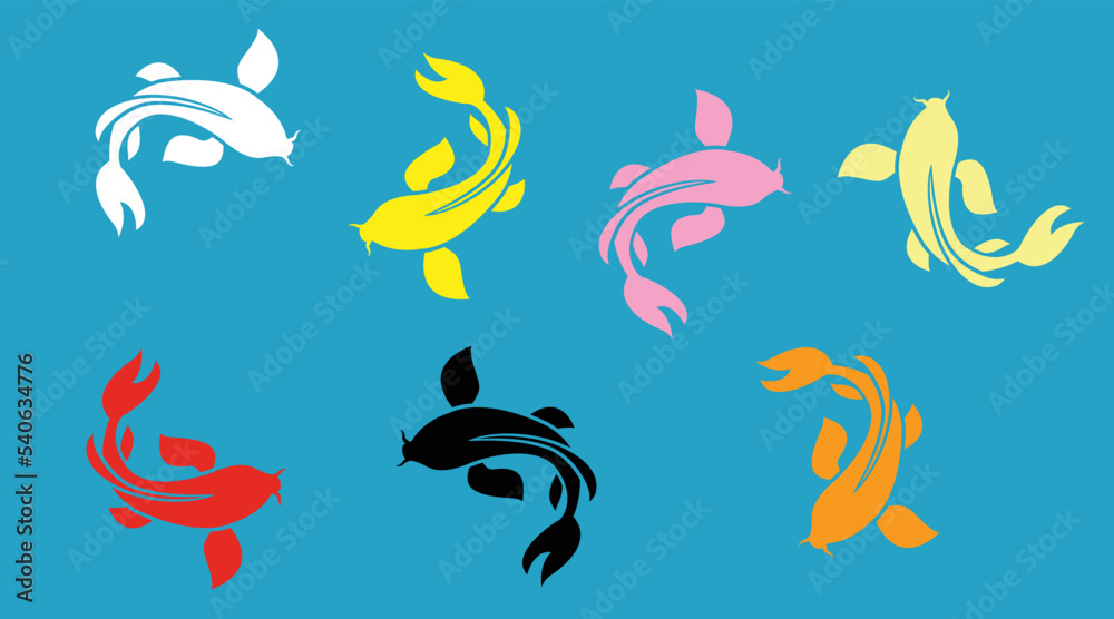 Vetor de koi isolated; koi fish vector; koi; koi fish; wildlife ...