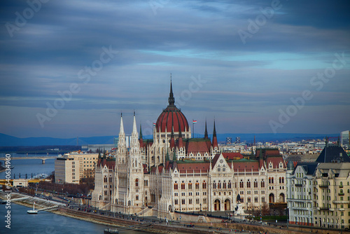 Hungary. Budapest. Beautiful panorama of the city in sunny weather.