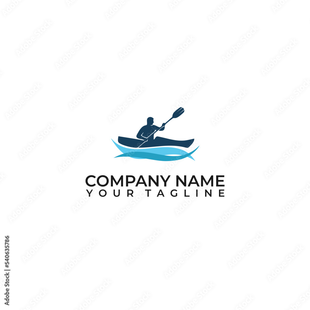 Paddle boarding kayaking logo vector