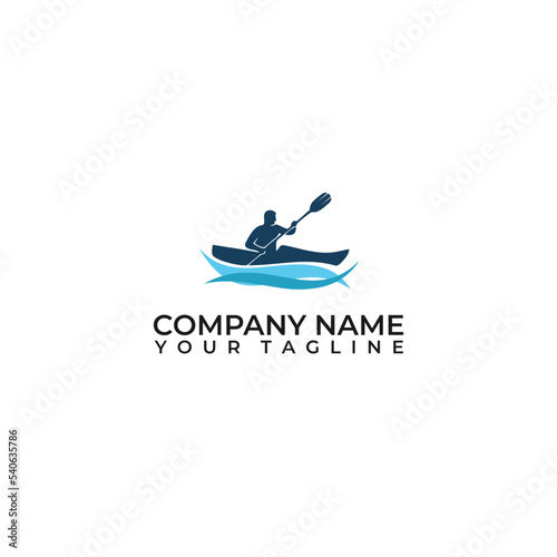 Paddle boarding kayaking logo vector
