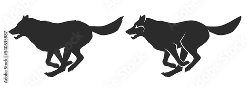 Running wolf/dog. Isolated object for your design.