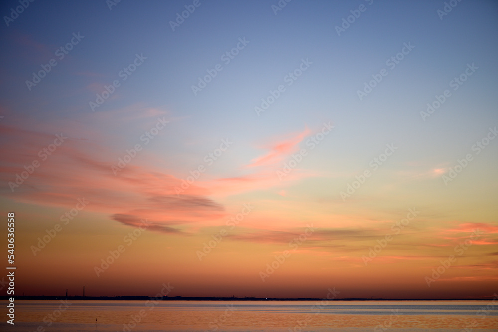 Fototapeta premium Sillamae sunset seen from NarvaJoesuu