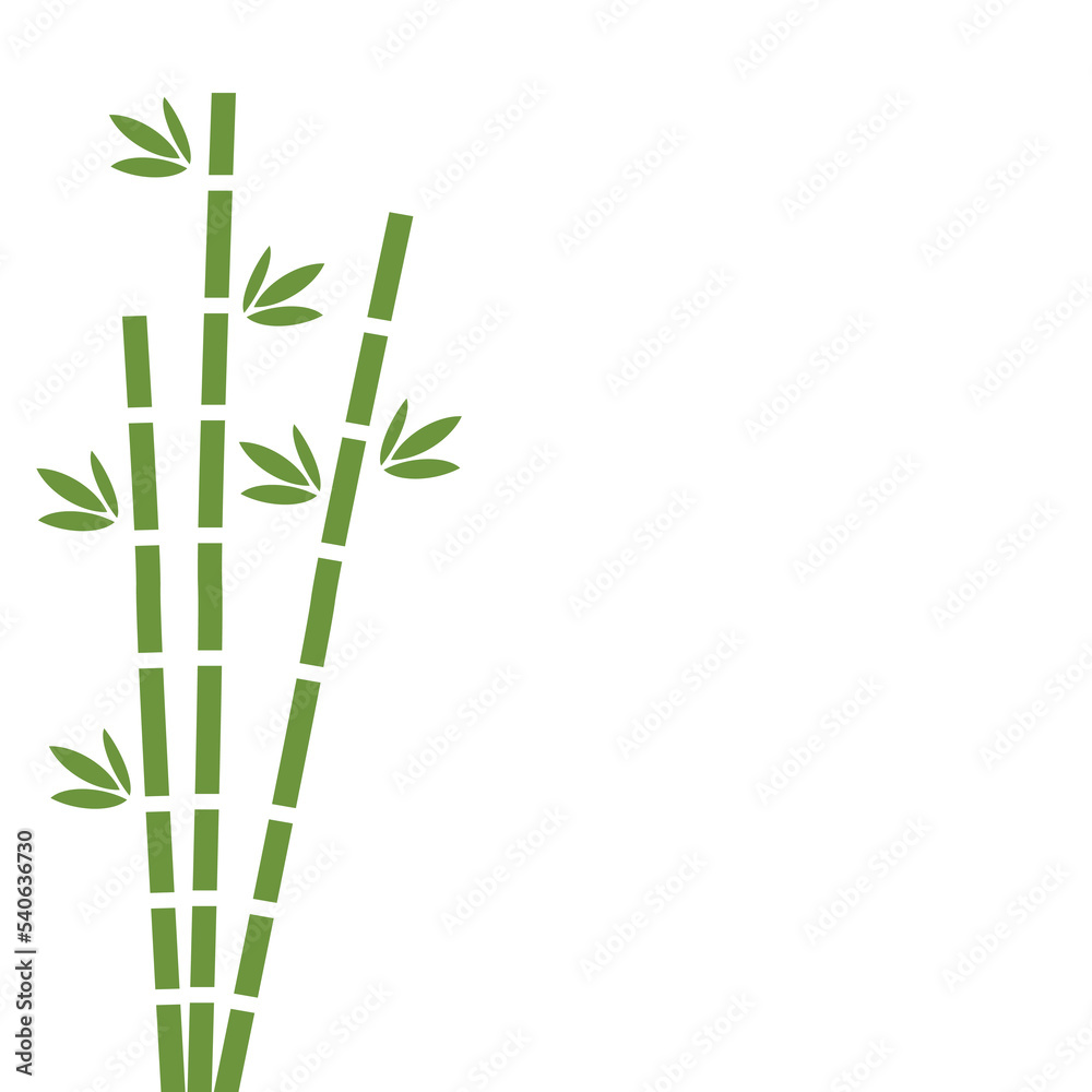 Obraz premium Bamboo green vector icon background japanese grass oriental wallpaper vector illustration. Tropical asian plant background isolated