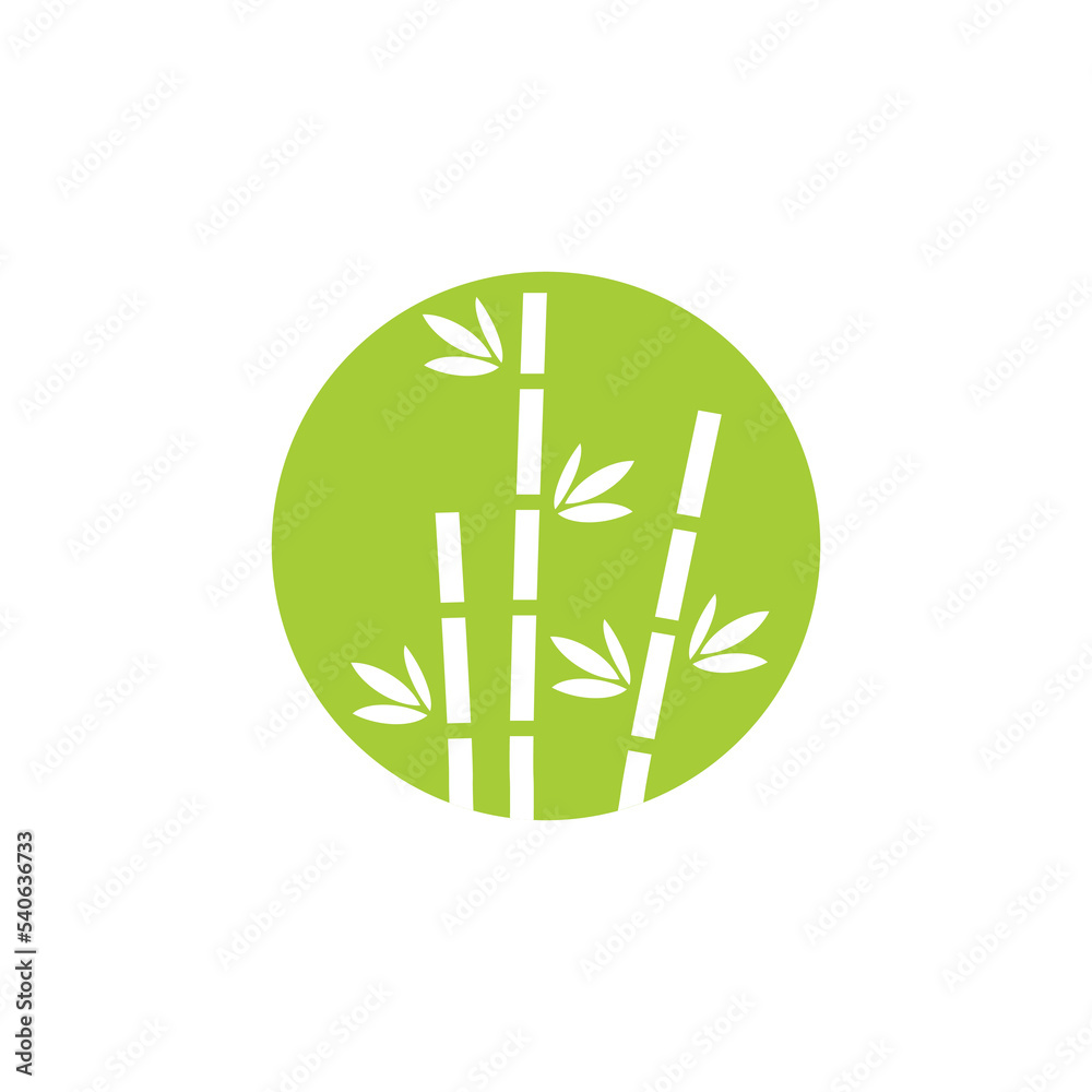 Naklejka premium Bamboo green vector icon background japanese grass oriental wallpaper vector illustration. Tropical asian plant background