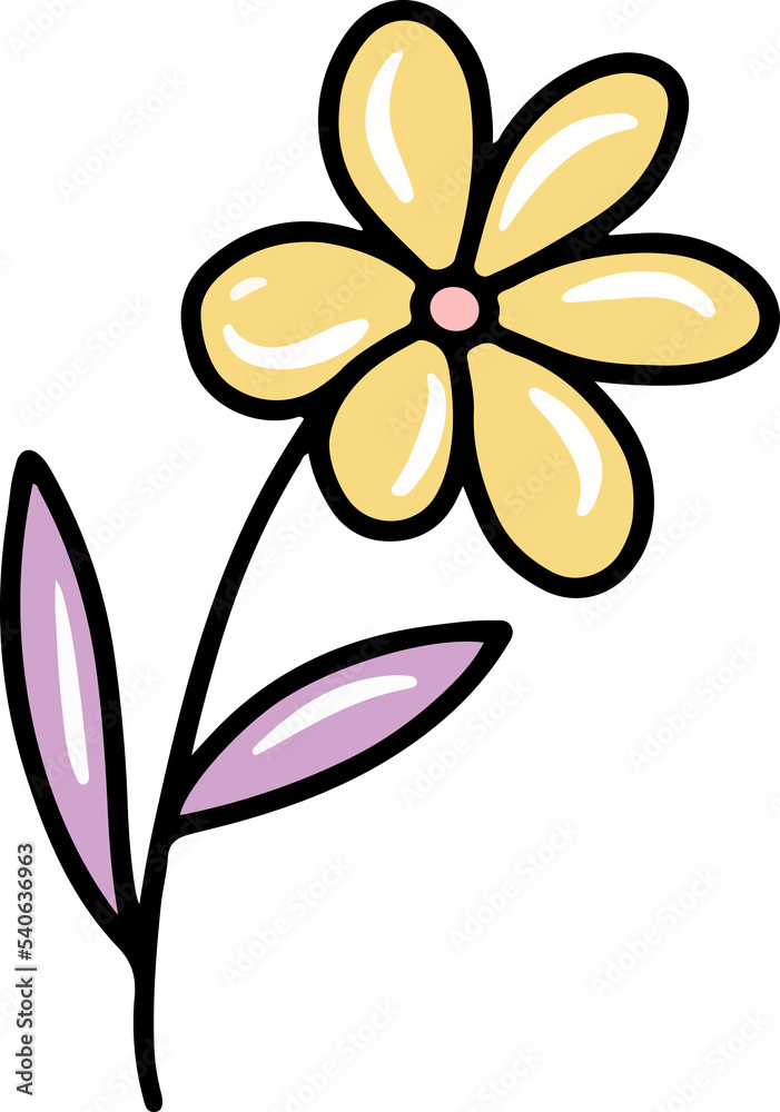 Naklejka premium Flower Clip Art Illustration 