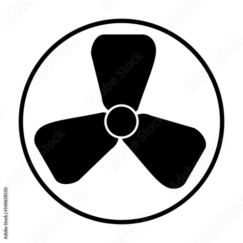 Fan Icon. Black fan on white background. Vector illustration EPS 10 File.