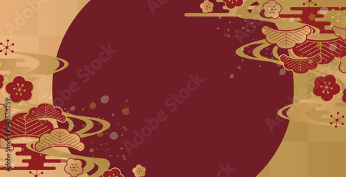 和風　正月　背景