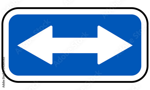 Free Download Road sign white blue double arrow sign - GFXLoad