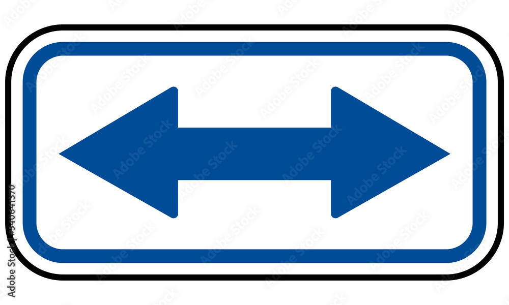 Road sign blue double arrow sign Road sign blue double arrow sign
