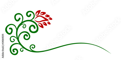 The Symbol of red flower with pattern.