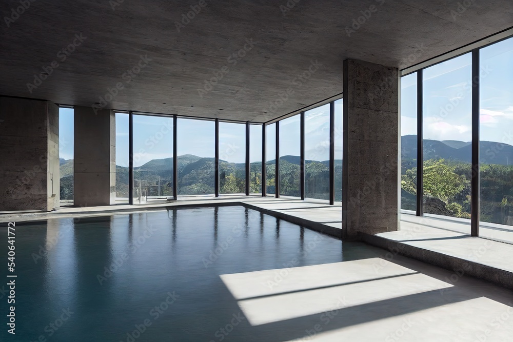 Obraz premium Outdoor Industrial Contemporary mansion with sleek led light design