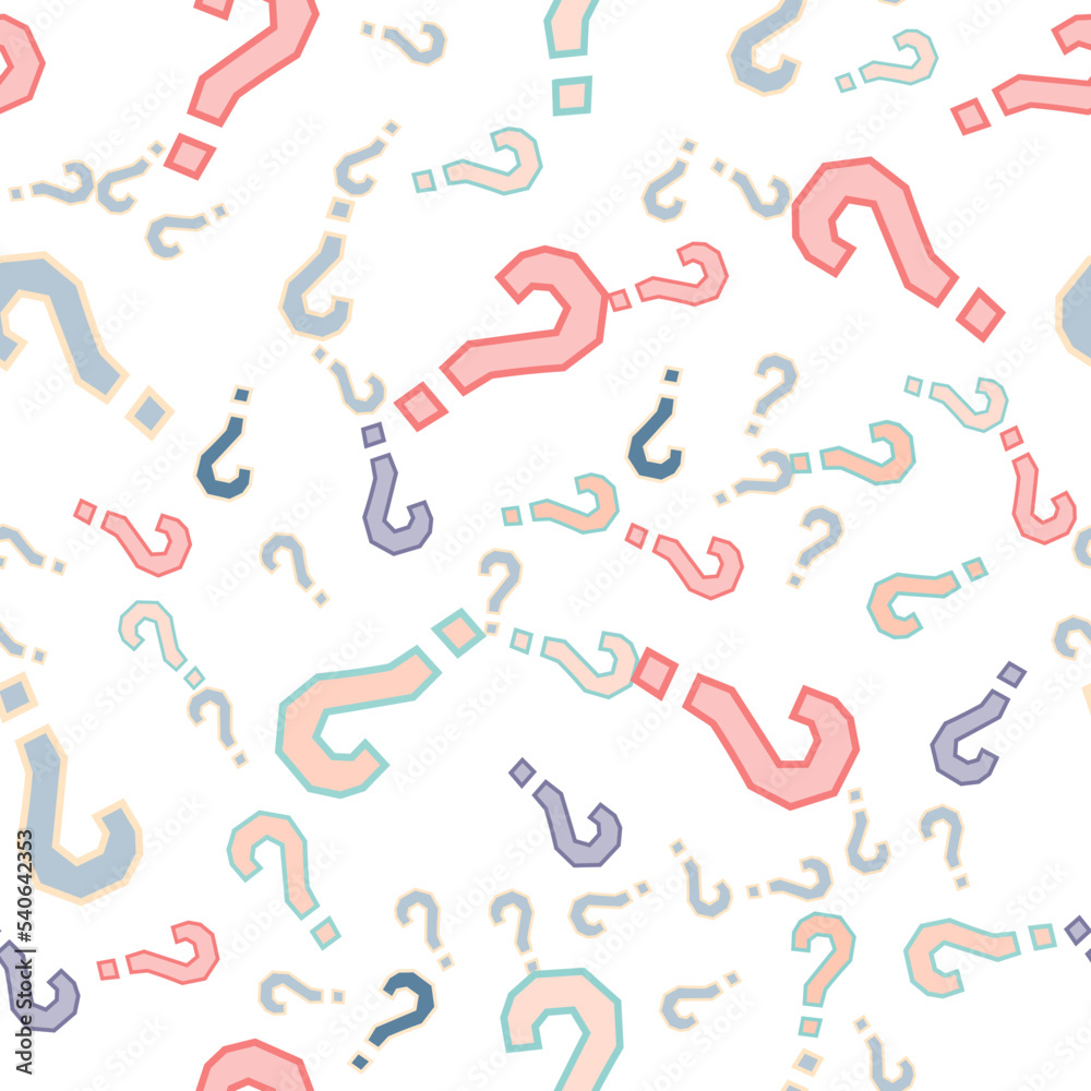 Quiz seamless pattern. Question marks, doubt, faq Quiz seamless pattern. Question marks, doubt, faq