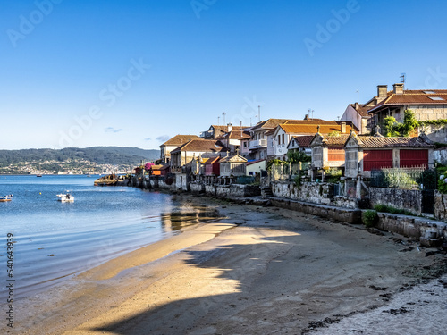 Fishing village of Combarro with the typical granary horreos. Galicia, Spain. photo