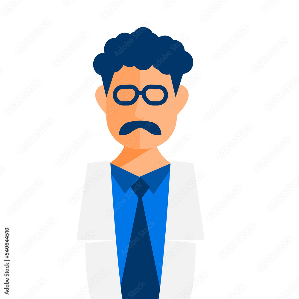 Flat design people businessman portrait. PNG