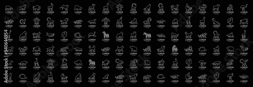 Animals logos collection. Animal logo set. Isolated on White background	