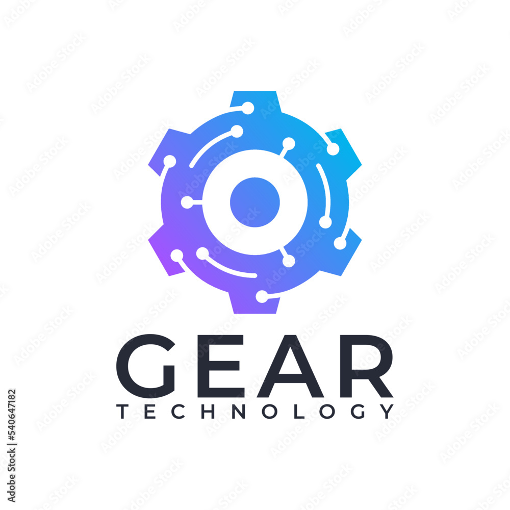gear technology modern logo design gear technology modern logo design