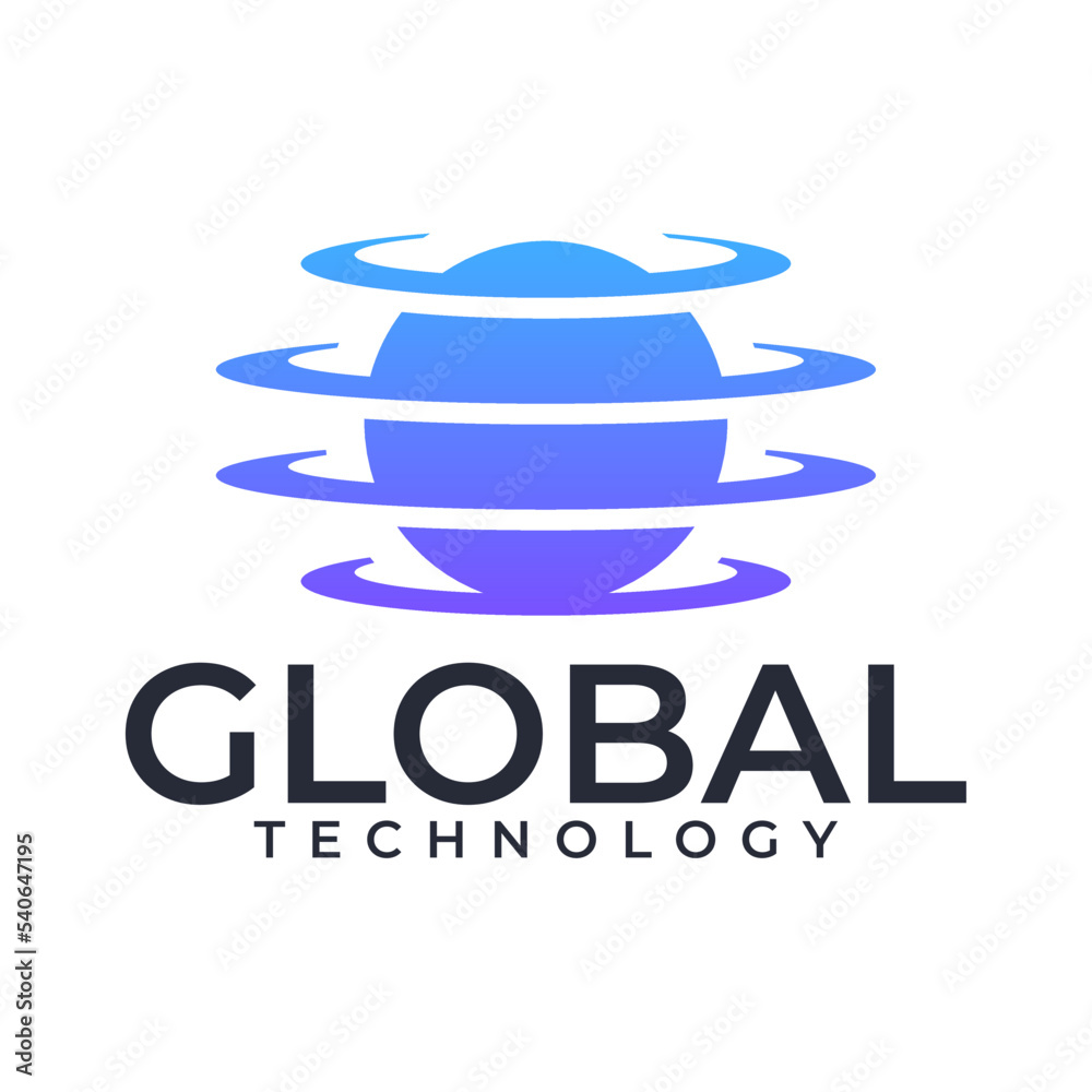 global technology modern logo design global technology modern logo design