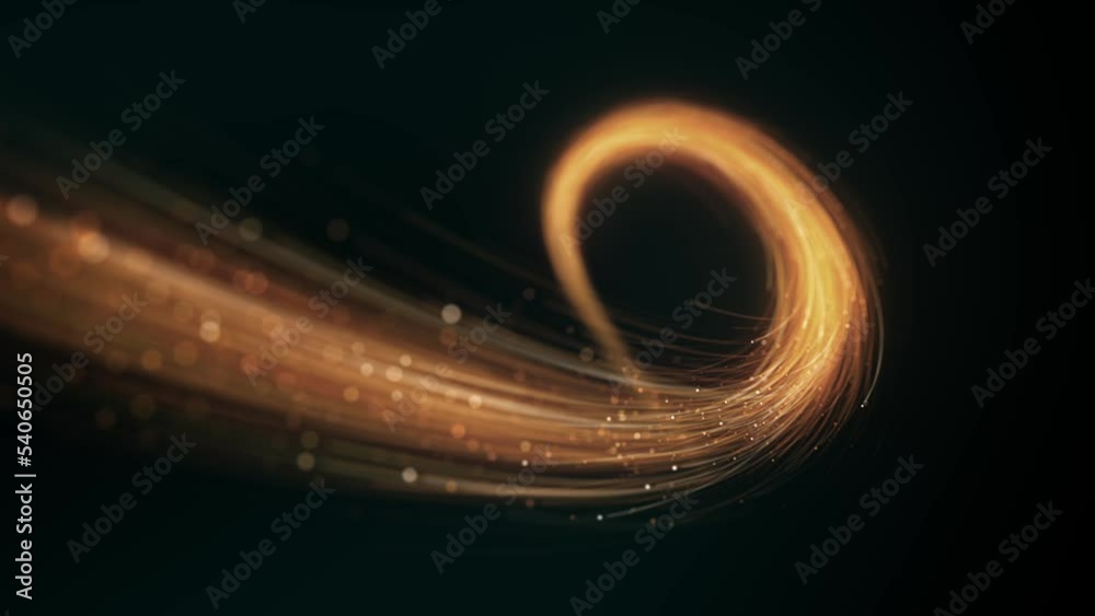 Abstract Gold Swirling And Flowing Lines Background/ 4k animation of an abstract golden wallpaper technology background with waving powerful light stroke patterns rendered using ambient occlusion and 