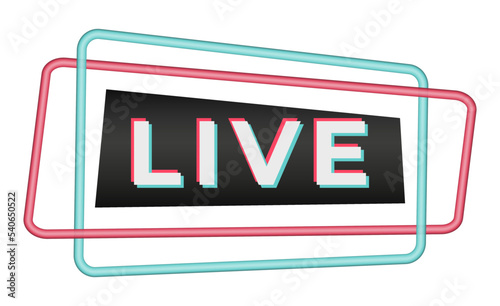 Icon for popular social network. Black - blue - pink modern advertising social media design. Horizontal picture frame Vector illustration Isolated on white background