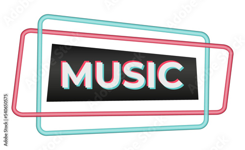 Icon for popular social network. Black - blue - pink modern advertising social media design. Horizontal picture frame Vector illustration Isolated on white background