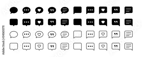 Message icon. Chat symbol. Communication on the internet. Black color. Vector sign.