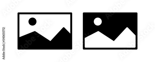 Gallery icon. Photo album symbol. Card for an image. Black color. Vector sign. photo