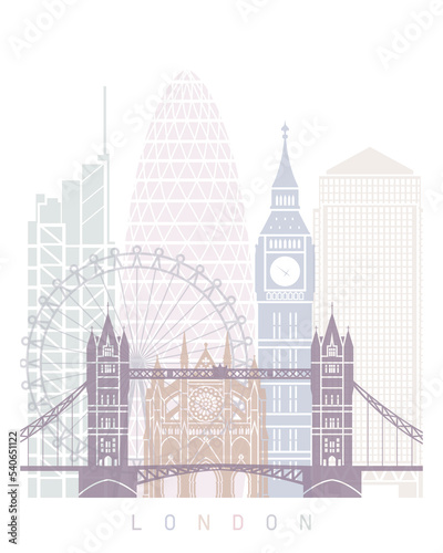 LONDON V2 SKYLINE POSTER PASTEL