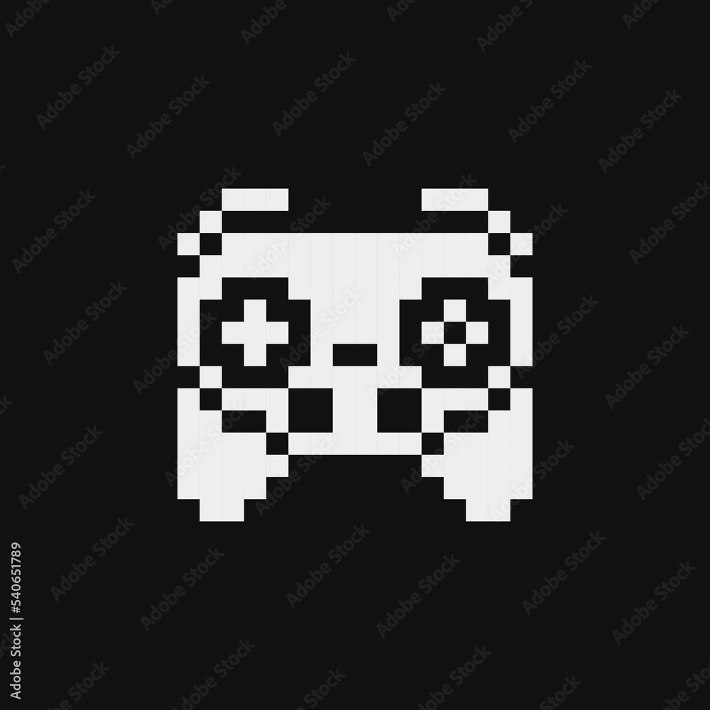 Gamepad icon, emoji. Retro 80s pixel art. Flat style. Video game. Old