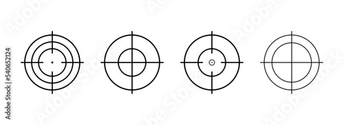 Vector crosshair symbol set. Isolated crosshair icons.