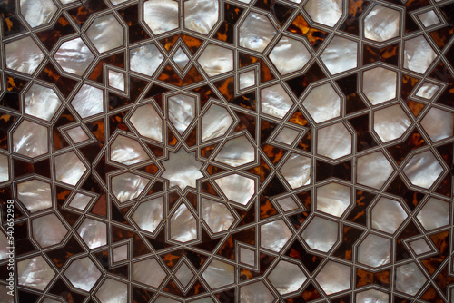 Canvas Print Incrustation with mother-of-pearl inlay on the in oriental style
