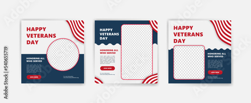 Social media post template for veterans day