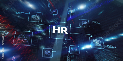 HR management. Human Resources. Recruitment business network concept. Group of teamwork
