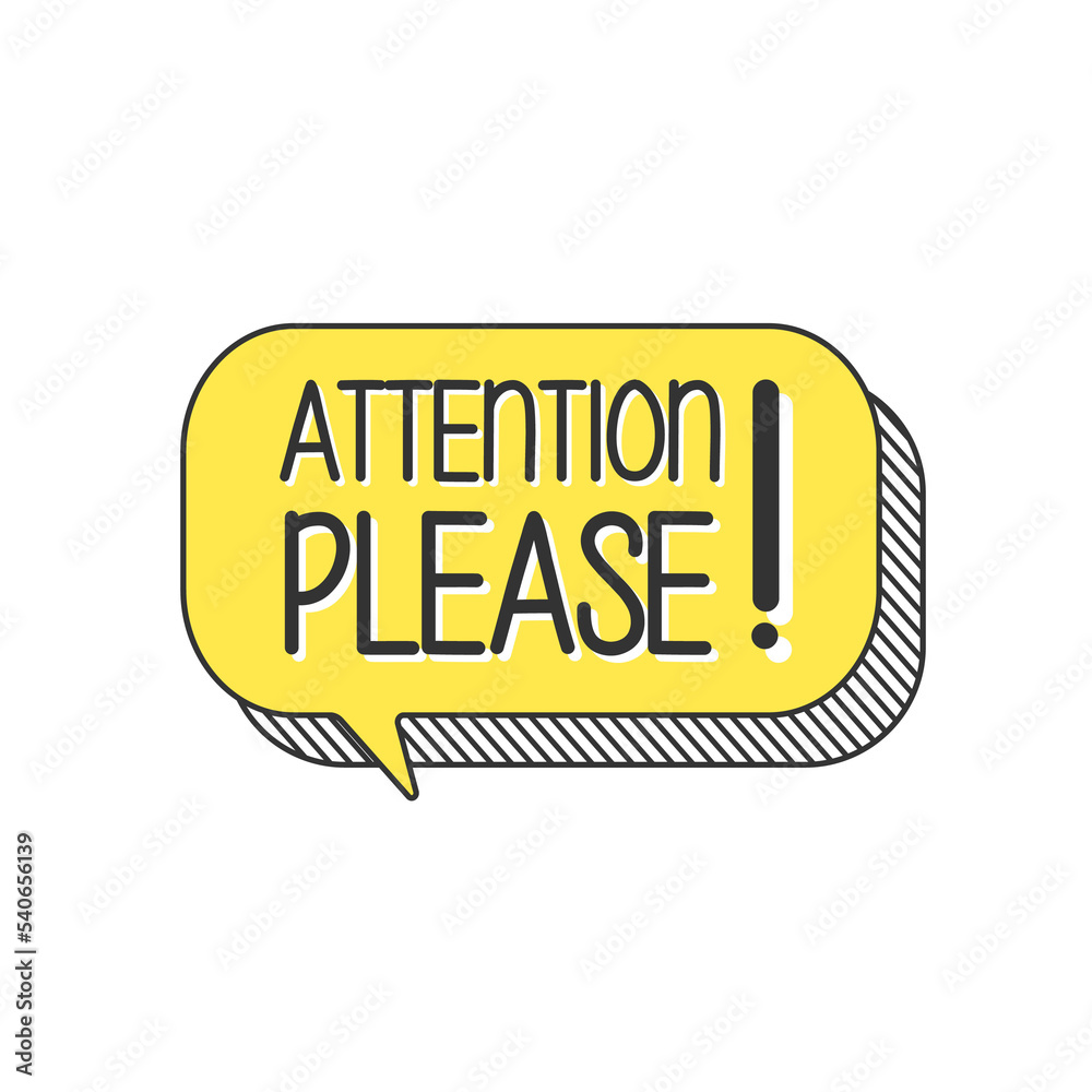 attention please retro speech bubble attention please retro speech bubble