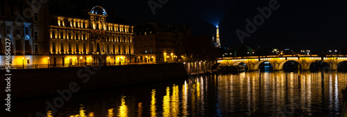 Panorama. Evening Paris. View of the Pont Neuf and the Eiffel Tower. © Svetlana Sotnikova
