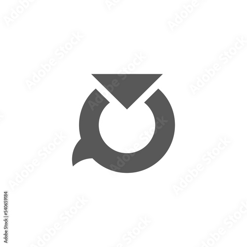 letter u triangle bubble talk logo vector