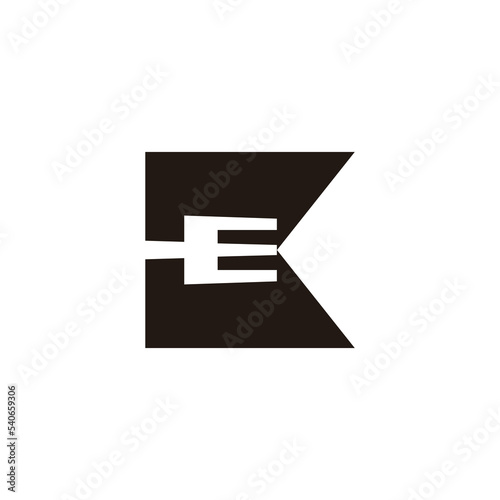 letter k fork food simple geometric logo vector