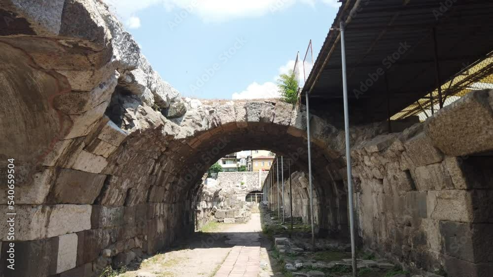 Ruins and historical place in agora of Smyrna ancient city in Izmir, Turkey. Ruins and historical place in agora of Smyrna ancient city in Izmir, Turkey.