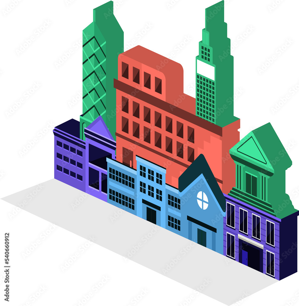 Illustrations flat design concept building city and tower. PNG